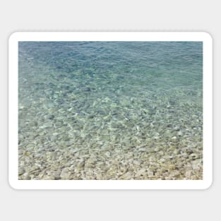 Pebbles shore Croatian beach, nature photography Sticker